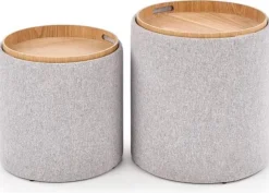2-pack Sittpuff/Sidobord 'Aviko' - Grå