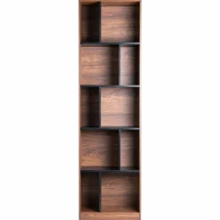 Bokhylla 'Colin' 60x210 - Valnöt/Svart