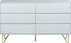 Byrå 'Elle' 120x70 - Vit/Mässing