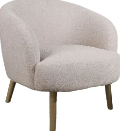 Fåtölj 'Capri' träben - Beige/Bouclé