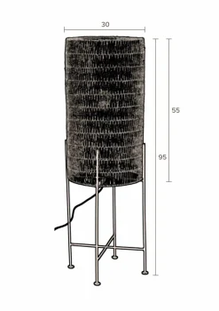 Golvlampa 'Kari' - Svart