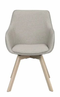 Karmstol 'Alison' - Beige/vitpigmenterade