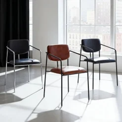 Karmstol 'Ebba' - Svart/Silver