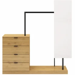 Klädhängare 'Nova' 4 Lådor/Spegel - Ek/Svart