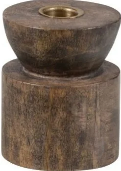 Ljusstake 'Aiden' - Brun