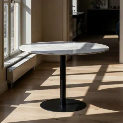 Matbord 'Marbleous' Runt 120cm - Vit