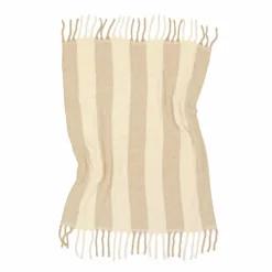 Pläd 'Beatriz Stripe' 130x170cm - Beige/vit