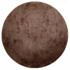 Rund matta 'Aranga Super Soft' - Mörk brun