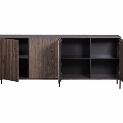 Sideboard ‘New Gravure’ 200 cm - Mörkbrun/Svart
