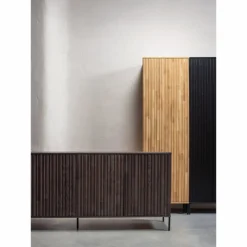Sideboard ‘New Gravure’ 200 cm - Mörkbrun/Svart