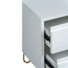 Sängbord 'Elle' - Vit/Mässing