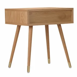 Sängbord 'Prime' - Ek/Mässing