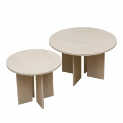 Soffbord 'Créme' Runt 75cm - Vitpigmenterad