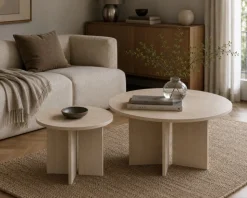 Soffbord 'Créme' Runt 55 cm - Vitpigmenterad