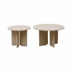 Soffbord 'Créme' Runt 55 cm - Vitpigmenterad