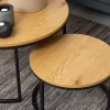 Soffbord 'Spiro' 80cm - Natur/Svart