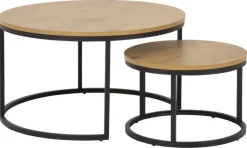 Soffbord 'Spiro' 80cm - Natur/Svart