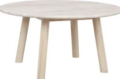 Soffbord 'Taransay' Runt 90cm - Beige/Vitpigmenterad