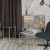 Soffbord 'Timpa' Runt 70cm  - Grön marmor/Guld