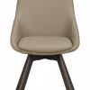 Stol 'Alison' Läder - Beige/brun