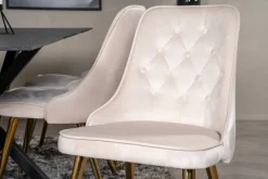 Stol 'Elverum Deluxe' - Beige/Mässing