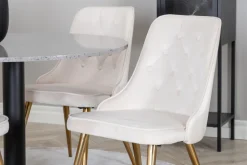 Stol 'Elverum Deluxe' - Beige/Mässing