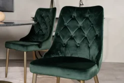 Stol 'Elverum Deluxe' - Grön/Mässing
