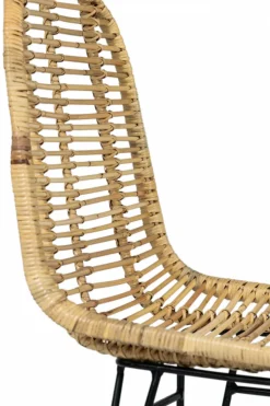 Stol 'Striped rattan' - Natur/Svart