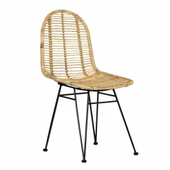 Stol 'Striped rattan' - Natur/Svart