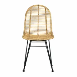 Stol 'Striped rattan' - Natur/Svart