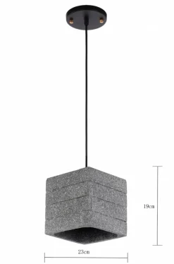 Taklampa 'Stone Cube' - Cement