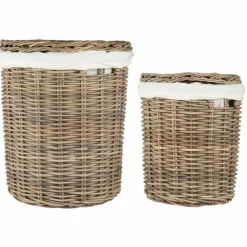Tvättkorg 2-pack 'Rattan' - Natur