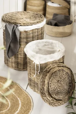 Tvättkorg 2-pack 'Rattan' - Natur