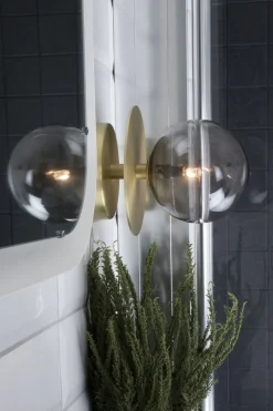 Vägglampa 'Art Deco' - Rökfärgad