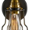 Vägglampa Vintage - Mässing/Stålnät